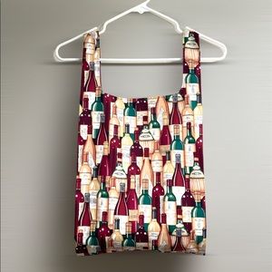 Eco-Chic Shopping Bag (Wine Bottle Print)
